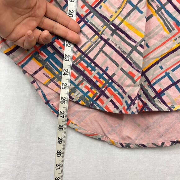 Maeve High Low Abstract Tunic Popover Womens M Oversized Artsy Bold 3/4 Pink - Picture 13 of 14